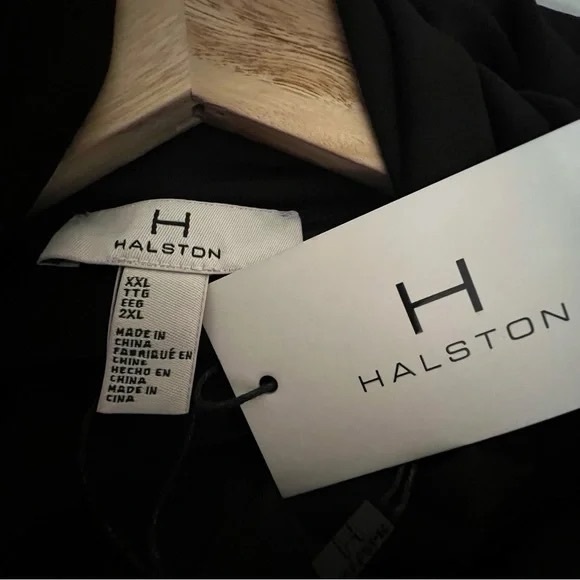 H Halston XXL Turtleneck Faux Wrap Jet Set Jersey Dress - Picture 8 of 8